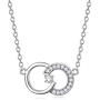 Nature Diamond 1 Stone Circle Necklace for Women Sterling Silver, Anniversary Jewelry for Wife/Girlfriend, Love Gifts for Her (0.03ct) 16''-18''