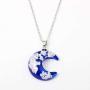 Tattooshe Blue Sky Cloud Resin Necklace Transparent Resin Rould Ball Pendant for Women Natural Jewelry