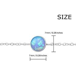 AUBE JEWELRY Hypoallergenic 925 Sterling Silver Trendy and Dainty Round Opal Bracelet for Women
