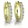 ALEVIRA Cubic Zirconia Studded 14K White and Yellow Gold-Plated Earrings - Womens Ear Hoop Huggies with Jewelry Box