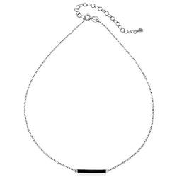 GemStar USA Sterling Silver Colored Enamel Bar Dainty Choker Necklace for Women Girls