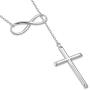 925 Sterling Silver Infinity Cross Necklace For Women - Modern Cross And Infinity Necklace - Infinity Love Cross Pendant In 3 Color Styles - Religious Jewelry with Adjustable Chain - Top Gifting Idea