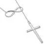 925 Sterling Silver Infinity Cross Necklace For Women - Modern Cross And Infinity Necklace - Infinity Love Cross Pendant In 3 Color Styles - Religious Jewelry with Adjustable Chain - Top Gifting Idea
