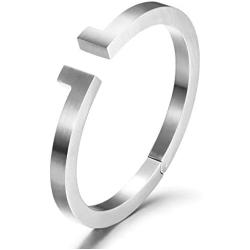 Black Bracelet Mens Cuff Bangle Bracelet with Stainless Steel and Spring-Clasp Cuff Bangle Bracelet Jewelry Gift for Men