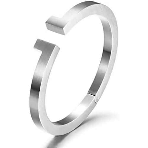 Black Bracelet Mens Cuff Bangle Bracelet with Stainless Steel and Spring-Clasp Cuff Bangle Bracelet Jewelry Gift for Men