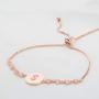 WUSUANED Rose Gold Initial Bracelet Letter Bracelet Adjustable Chain Bracelet Personalized Jewelry For Women Girls