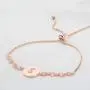 WUSUANED Rose Gold Initial Bracelet Letter Bracelet Adjustable Chain Bracelet Personalized Jewelry For Women Girls