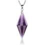 Top Plaza 12 Facet Natural Healing Crystal Stone Necklace Point Gemstone Pendant Necklaces Reiki Balancing Quartz Jewelry for Women Men