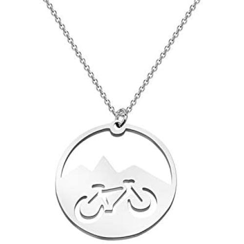 BAUNA Mountain Bike Necklace Travel Accessories Sport Pendant for Cyclist Cycling Lovers Mountain Enthusiasts