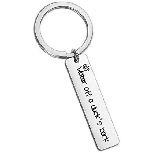 TOGON Funny Keychain for Women Girl Friend Family Duck Jewelry Inspirational Quote Keychain Water Off A Ducks Back Keychain TOGON Funny Keychain for Women Girl Friend Family Duck Jewelry Inspirational Quote Keychain Water Off A Ducks Back Keychain