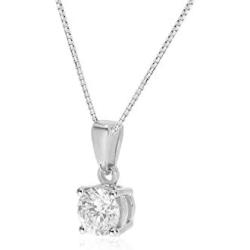 La Joya 1/6-1/3 Carat Total Weight (cttw) Certified Lab Grown Diamond Pendant Necklace - Set in 4 Prong Yellow Gold Or White Rhodium Plated .925 Sterling Silver With Chain - GH Color And VS/SI Clarity