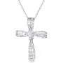 FANCIME White Gold Plated 925 Solid Sterling Silver CZ Cubic Zirconia Twisted Cross Infinity Open Loop Crucifix Princess Pendant Necklace For Women Girls, 16'' + 2'' Extender FANCIME White Gold Plated 925 Solid Sterling Silver CZ Cubic Zirconia Twisted Cross Infinity Open Loop Crucifix Princess Pendant Necklace For Women Girls, 16'' + 2'' Extender