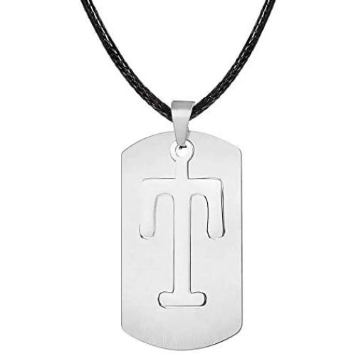 Qermolas Dog Tag Pendant Necklace with Initial Alphabet 26 Letters Chain in Stainless Steel
