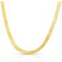 .925 14K Gold Plated Sterling Silver 3.2MM, 4.3MM, 6.8MM or 9MM Flexible Flat Magic Herringbone Chain Necklace