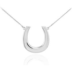 925 Sterling Silver Lucky Horseshoe Pendant Necklace