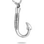 HooAMI Fish Hook Memorial Ash Urn Necklace Stainless Steel Cremation Jewelry