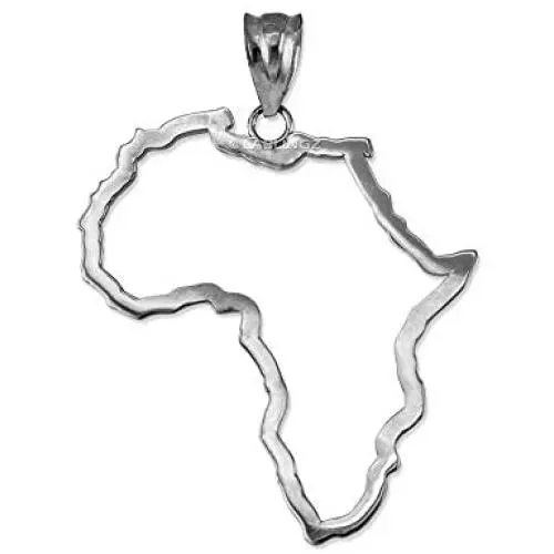 Sterling Silver Africa Open Design Pendant Necklace Sterling Silver Africa Open Design Pendant Necklace