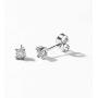 1/20 CT.TDW. Round-cut Diamond Solitaire Stud Earrings with Silver Rhodium