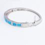CiNily Bangle Bracelets for Women Rhodium Plated Opal Bracelet Jewelry Gift Gemstone Bangle Bracelet 8.85 inch