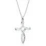 WINNICACA Luck Irish Celtic Knot Sterling Silver Cross Necklace Created Opal Faith Hope Love Jewelry for Women Teens Birthday Mothers Day Gifts for Her