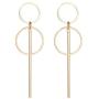 Geometric Double Circle Hoop Dangle Earrings Simple 8 Infinity Knot Bar Tassel Drop Earrings for Women Jewelry