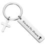 MAOFAED Christian Gift Saved by Grace Bible Verse Keychain Religious Jewelry Adult Baptism Gift