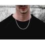 Savlano 925 Sterling Silver 3.5mm Solid Italian Rope Diamond Cut Twist Link Chain Necklace with Gift Box for Men & Women - Made in Italy