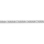 Solid 925 Sterling Silver 4mm Pave Flat Figaro Chain Necklace - with Secure Lobster Lock Clasp