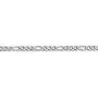 Solid 925 Sterling Silver 4mm Pave Flat Figaro Chain Necklace - with Secure Lobster Lock Clasp Solid 925 Sterling Silver 4mm Pave Flat Figaro Chain Necklace - with Secure Lobster Lock Clasp