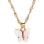 FUTIMELY Butterfly Hoop Earring Pendant Necklace,Acrylic Animal Butterfly Necklace Huggie Drop Earrings Set,Simple Charm Colour Suit for Women Teens Girls