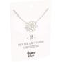 Happy Kisses Yoga Lotus Flower Necklace with OM Symbol – Cute Lotus Pendant Charm – with Empowering Message Card -Silver Plated