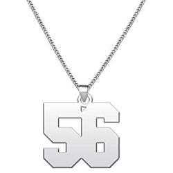 YSAHan Personalized Lucky Number Necklace Custom Made Number Stainless Steel Pendant for Women Girls