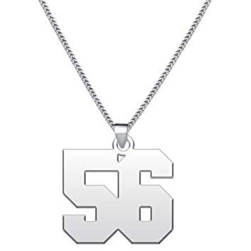 YSAHan Personalized Lucky Number Necklace Custom Made Number Stainless Steel Pendant for Women Girls