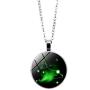 JczR.Y Twelve Luminous Constellations Necklace Pendant for Women Retro Zodiac Glowing Time Gemstone Ball Necklace Fashion Christmas Jewelry Gift