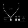 Aukmla Bride Wedding Necklace Earrings Set Silver Rhinestones Necklaces Bridal Crystal Jewelry Accessories for Women and Girls Necklace-023 (Set of 3) (Set 1) (Set 1)