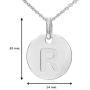 925 Sterling Silver Round Disc Alphabet Letter A-Z Initial Pendant Necklace Rolo chain 18''