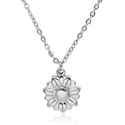 YOUCANDOIT2 Sunflower Garden Flowers Y Necklace Gardener Jewelry Stainless Steel Heart Shaped Initial Letters A-Z