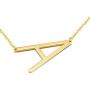 Sideways Large Initial Necklace for Women - 18K Gold Plated Letter Necklace for Women Girls, Stainless Steel Big Alphabet Monogram Necklace A-Z Name Slanted Initial Necklace Initial Jewelry for Women