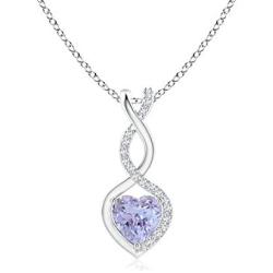 Tanzanite Infinity Heart Pendant with Diamonds (5mm Tanzanite)