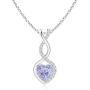 Tanzanite Infinity Heart Pendant with Diamonds (5mm Tanzanite)