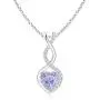 Tanzanite Infinity Heart Pendant with Diamonds (5mm Tanzanite) Tanzanite Infinity Heart Pendant with Diamonds (5mm Tanzanite)