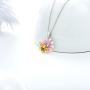 925 Sterling Silver Heart Shape Flower Necklace Collections Sunflower Sunshine Necklace Rose Pendant Necklace Jewelry For Women Girls for Her Birthday Christmas Gifts