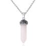 Natural Amethyst Healing Pendant Necklace,Chakra Stone Gemstone Crystal Pendants Calming Energy Jewelry Necklace for Women Ladies Girls