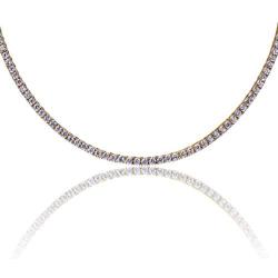 JINAO ICED Out 18K Gold Plated Iced Out Lab Simulated Diamond Classic Tennis Chain Necklace for Men Women