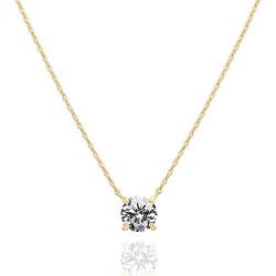 PAVOI 14K Gold Plated Swarovski Crystal Solitaire 1.5 Carat (7.3mm) CZ Dainty Choker Necklace | Gold Necklaces for Women
