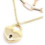 Yilanair Gold Heart Layer Necklace Jewelry with Lock Key Pendant Long Chain Padlock Choker Necklace for Girls