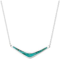 Silpada Reversible Boomerang Compressed Turquoise Necklace in Sterling Silver