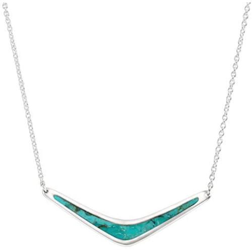 Silpada Reversible Boomerang Compressed Turquoise Necklace in Sterling Silver