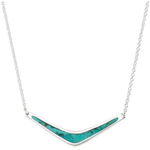 Silpada Reversible Boomerang Compressed Turquoise Necklace in Sterling Silver Silpada Reversible Boomerang Compressed Turquoise Necklace in Sterling Silver