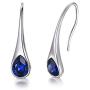 925 Sterling Silver Small Pear-Shaped Modern Style Hook Earrings with Crystals from Austria